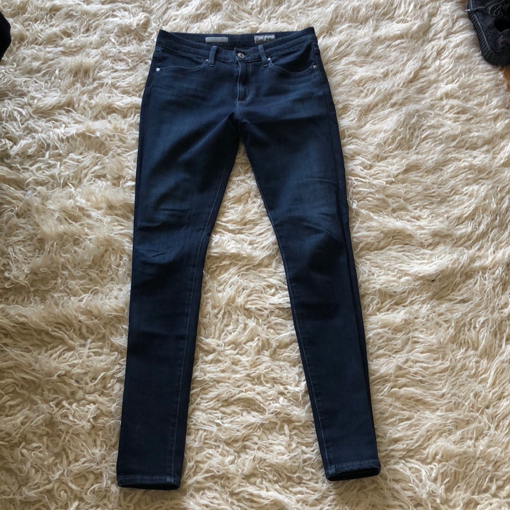 AG high rise Farrah dark denim stretchy jeans
